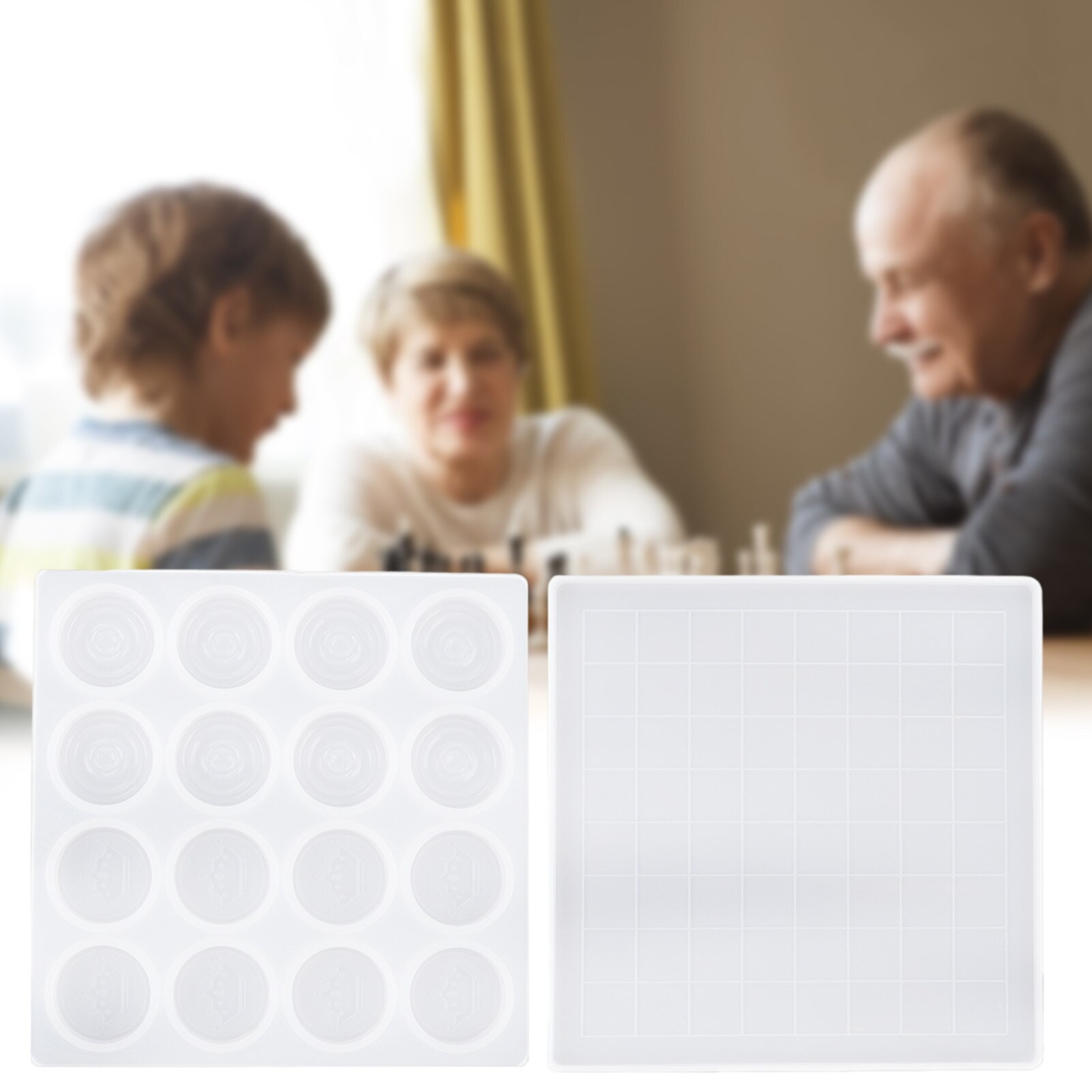 DIY Crafts Checkers Silicone Mould Jewelry Decorations Making Tools International Chess Shape Epoxy Resin Mold Molds Moulds