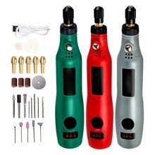 Mini perceuse sans fil, stylo à découper électrique, vitesse Variable USB, perceuse sans fil, Kit d&#39;outils rotatifs, stylo graveur pour meulage Poli 28 pièces