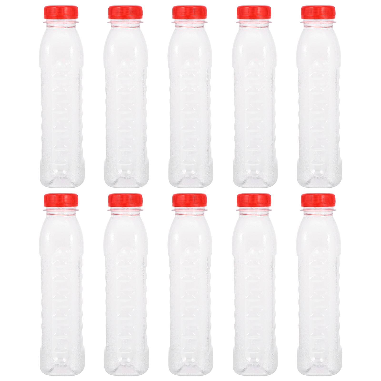 Botellas Vacías de plástico desechables, botellas transparentes con escala, 500ml, 10 Uds.