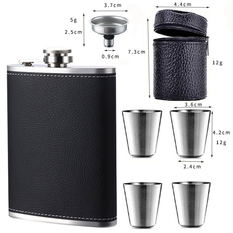 8oz Rvs Heupfles met cup pen Trechter set Pocket Heupfles cadeaupakket Alcohol Whiskey Heupfles Schroefdop