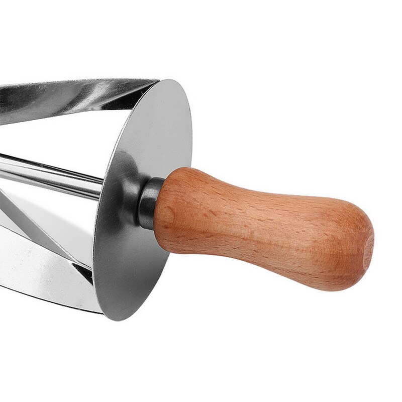 Upspirit rostfritt stål rullskärare för att göra croissant bröd hjul deg konditorivaror kniv träskaft bakning kökskniv.