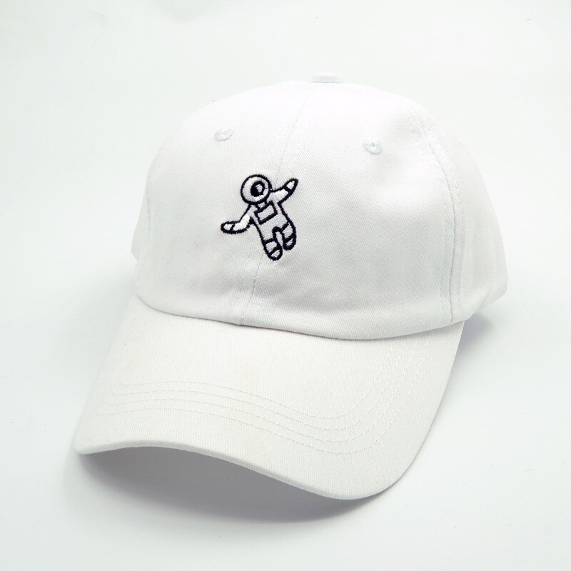 Spaceman Baseball Cap Unisex Borduren Astronauten Hoed Mode Dad Caps Verstelbare Katoen Snapback Hoeden 4 Kleuren Beschikbaar: WHITE