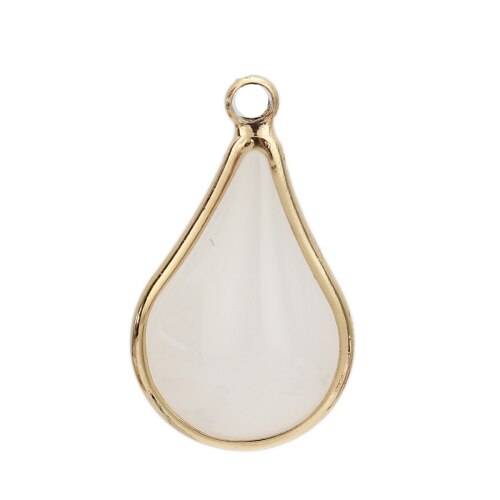 DoreenBeads Copper &amp; Glass Pendant Gold Peacock Blue Colorful Charms 18mm x10mm( 6/8&quot; x 3/8&quot;) - 17mm x10mm, 5 PcS: 13