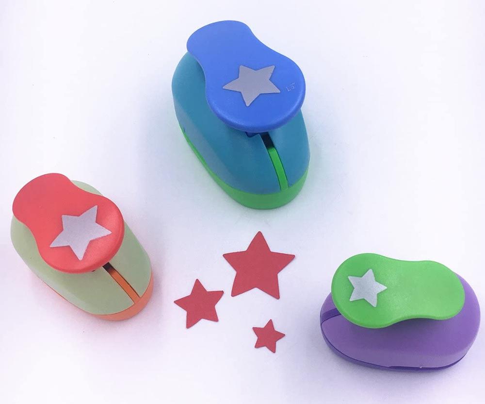 Kamei Arts&Crafts Set of 3PCS Star ( 1.5", 1", 5/8") Craft Punch Set Paper Punch Craft Scrap-booking Eva Punches Tool