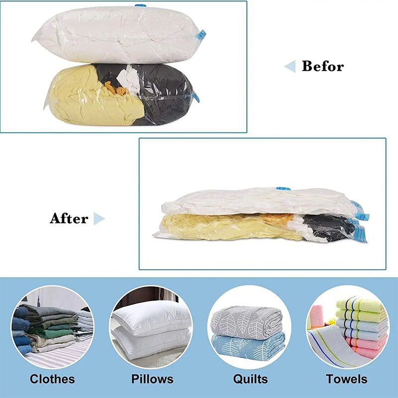 3PCS Vacuum Storage Bags Compression Pack Vacuum Bag for Down Storing Clothes Bedding Blanket Space Save Travel BagOrganizer