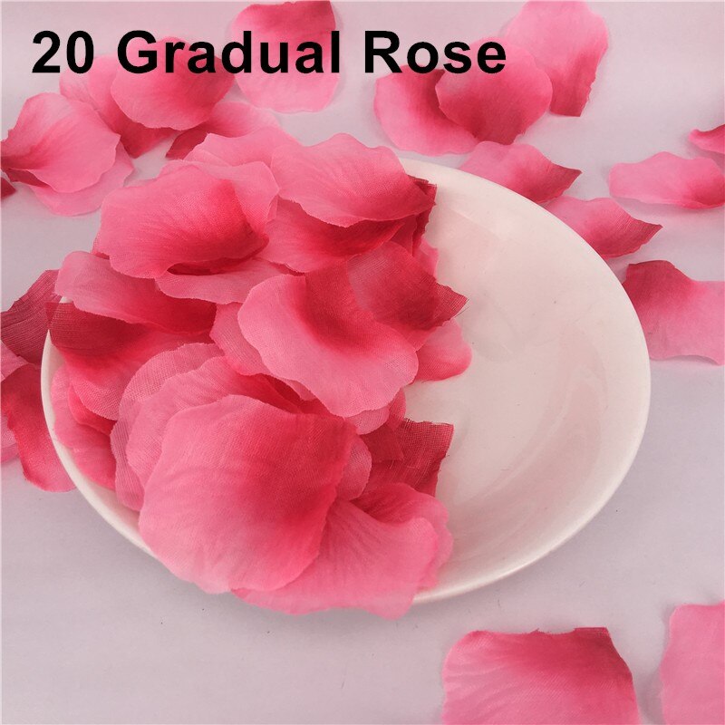Hvit rosa røde roseblader romantiske blomster bryllup dekorasjon bryllup fest tilbehør blå kronblad de rosa kunstig 500 stk: 20 gradvis rose