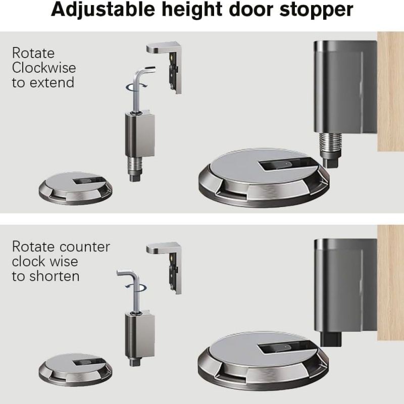Heavy Duty Magnetic Door Stopper Mechanical Door Stop Adjustable Door Holder Non-punch Sticker Door Stop Furniture Door Hardware