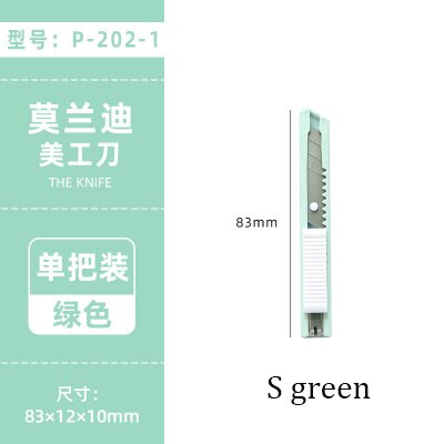 Morandi Utility Knife Paper Cutter Sharp Art Knife Cute Modelling Craft Scissors Mini Simple Portable Knife Office Stationery: S green