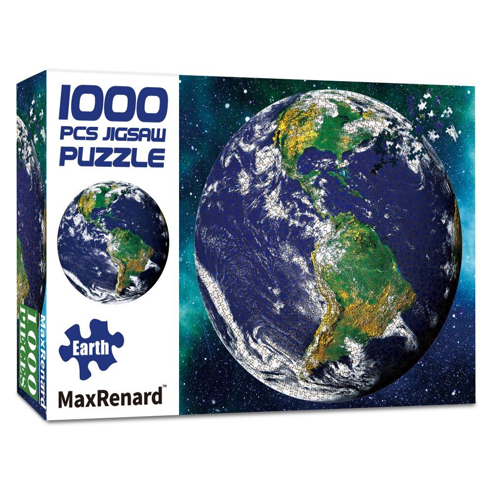 MaxRenard 1000 Pieces Round Shape Jigsaw Puzzles for Adults 70*70cm Paper Assembling Painting Puzzles for Adults: Earth