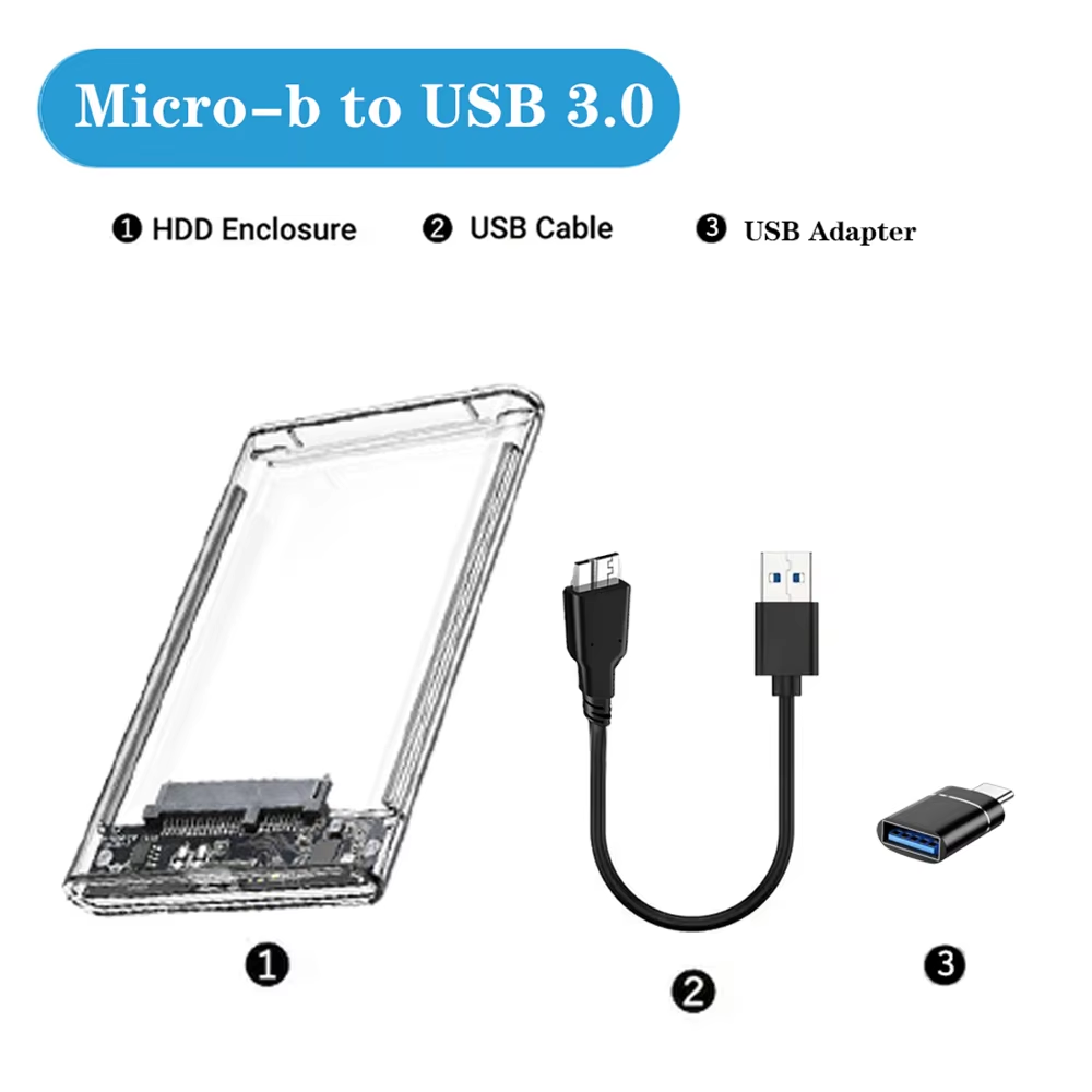 SATA to Type C/ USB 3.0/ USB 3.1 External Hard Drive Enclosure 2.5inch SSD Enclosure Tool-Free Installation 5Gbps Hard Disk box: WHITE