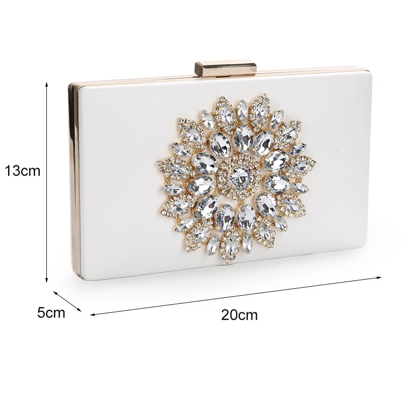 Wit Clutch Bag Dames Clutch Portemonnees Bridal Avond Kristal Zomer Tassen Voor Vrouwen Luxe Kleine Crossbody Tassen Sac ZD1333