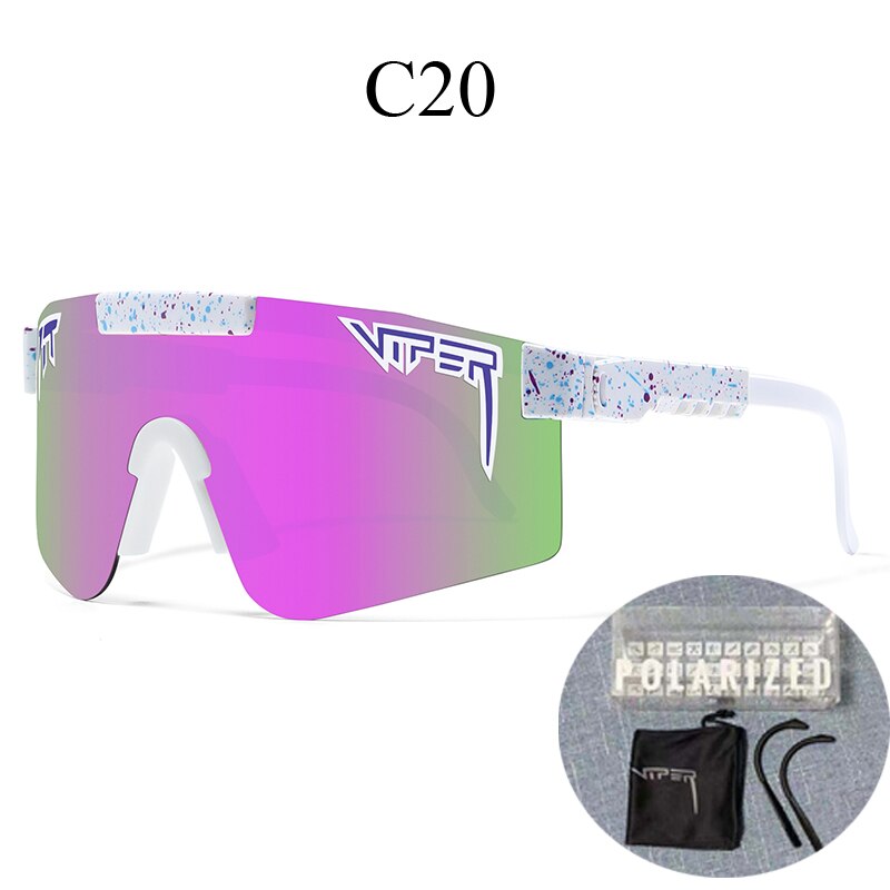 PIT VIPER-gafas de sol polarizadas para ciclismo, lentes de sol para bicicleta de montaña, con funda, UV400: C20