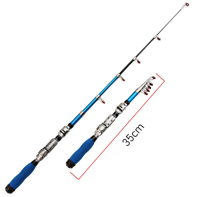 YUQIAO-Mini caña de pescar telescópica superdura, 1m, 1,2 m, 1,5 m, 1,7 m, 1,9 m, 2,3 m
