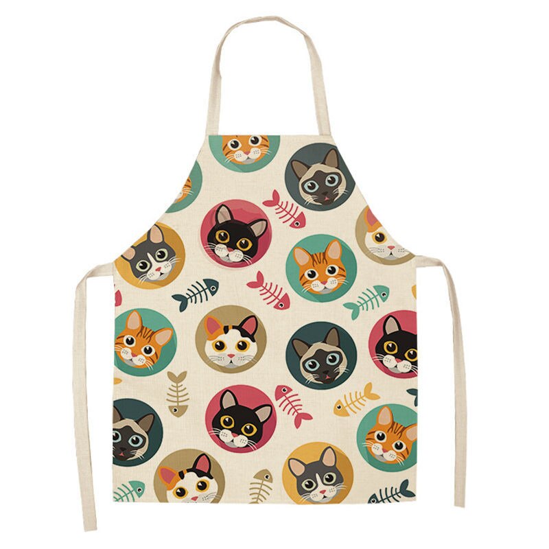 limpieza hogar delantal cocina mujer Delantal con Gato de dibujos animados para mujer y hombre, accesorios de cocina para hornear, delantal de cocina, delantal de café: 12 / 47x38cm kidsize