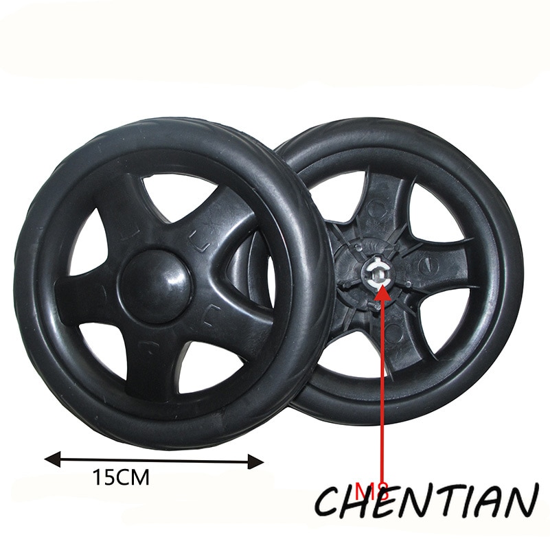 KUK 2-Pack Shopping Cart Wheels – 6.3-Inch Silent Rollers With White Trim, Easy-Install Replacement Wheels