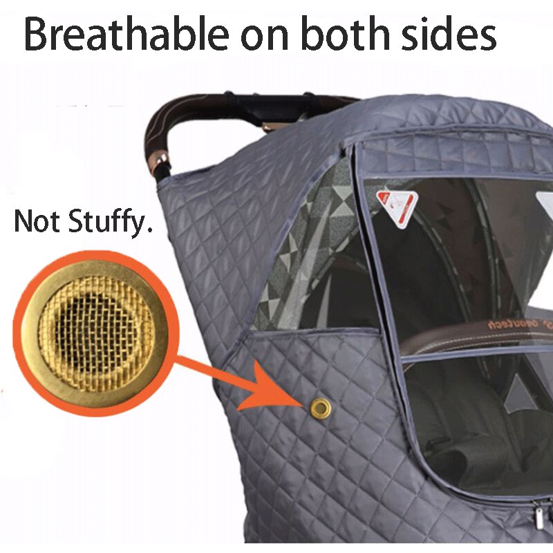 Housse de pluie universelle imperméable et épaisse pour l'hiver, protection contre la poussière et le vent, imperméable pour poussette de bébé