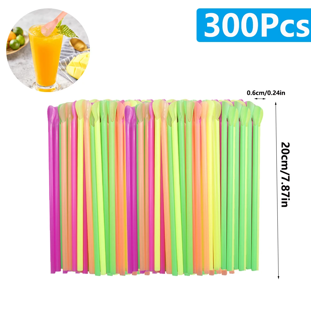 100-2000 Stuks Plastic Lepelrietjes - Milkshake Smoothie Feestartikelen: Groente