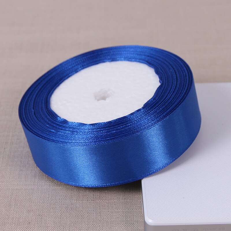 Royal Blue Silk Satin Ribbons 6-10-15-20-25-38-50mm Single Face Satin Ribbons Wedding Christmas Halloween Wrapping Ribbons: 25mm