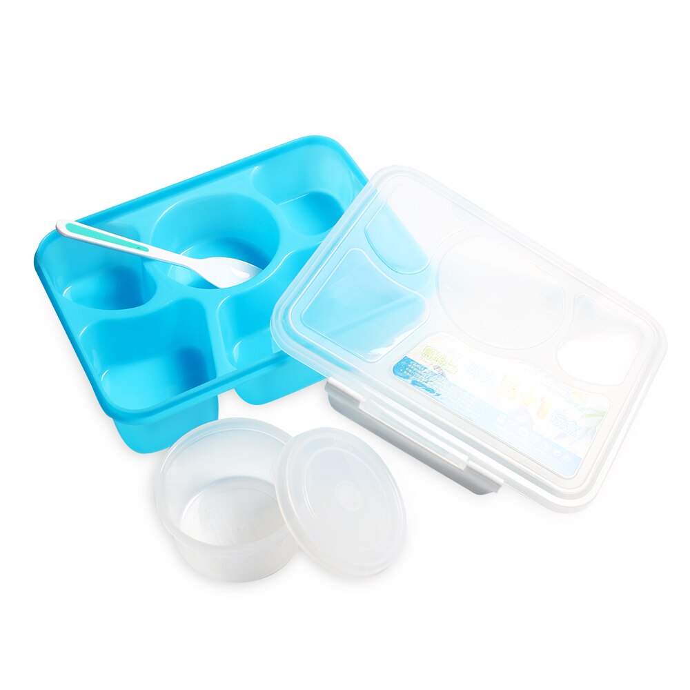 Draagbare Magnetron Kids Lunchbox 5 Compartimenten Met Soepkom Bento Dozen Lekvrije Kinderen Voedsel Container Met lepel