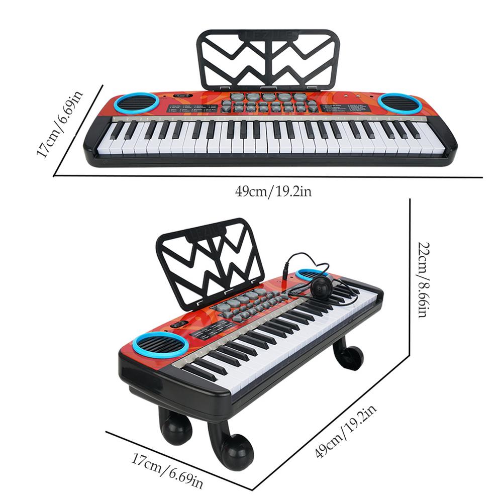 49 Toetsen Zwarte Muziek Elektronische Piano Draagbare Educatief Keyboard Key Board Speelgoed Voor Kinderen Muziekinstrument
