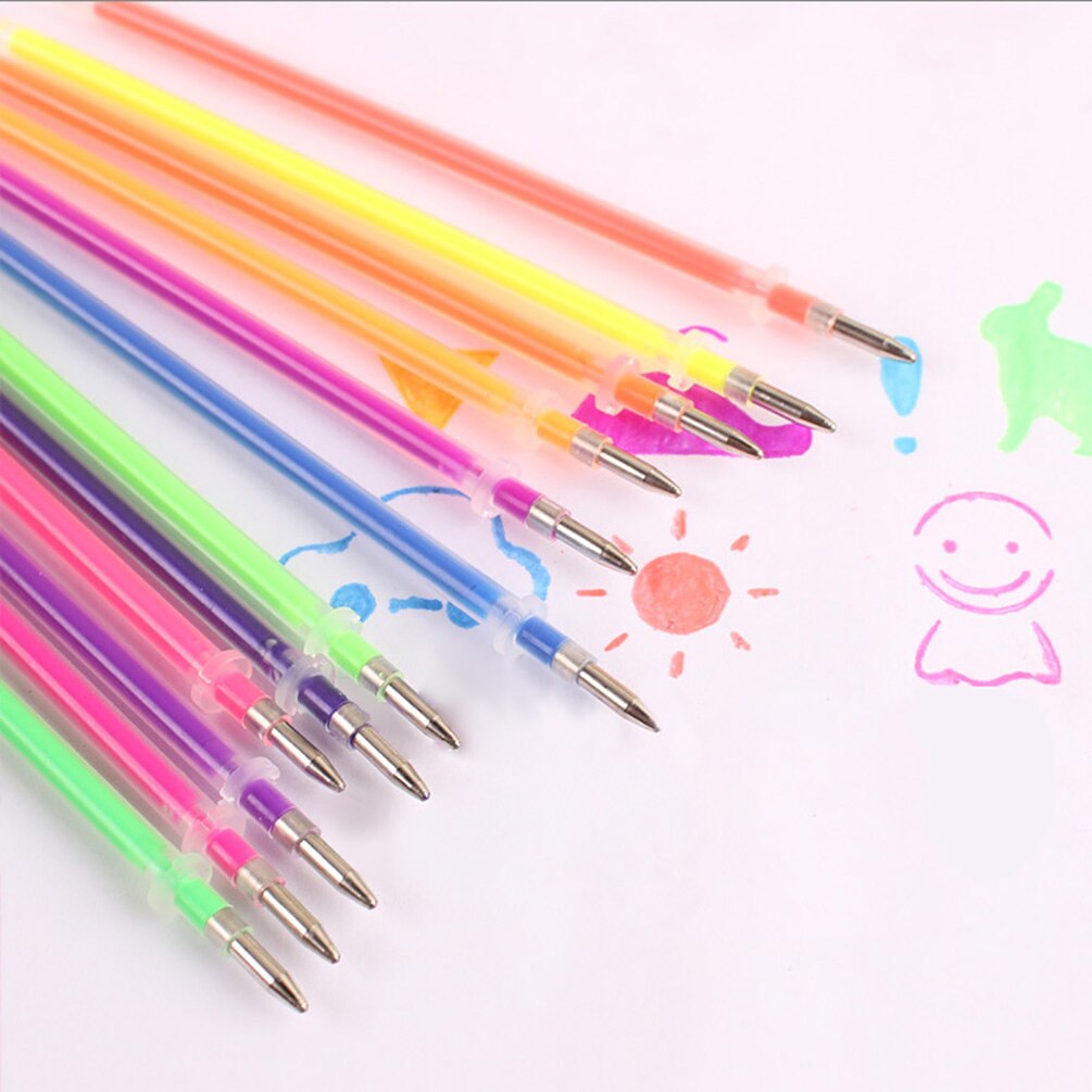 Multicolour Ballpoint Gel Pen Highlighters Refills Gel Pen Full Shinning Refill Painting Pen Drawing Color Pen