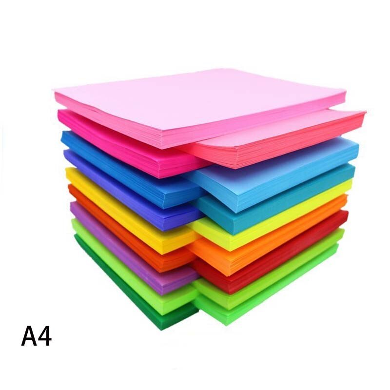 A4 Kopie Papier Geschäft Papier drucken Dokument 100 blätter Hinweis Papier Doppelseitige Farbe Handwerk Origami Mehrere Farben Optional