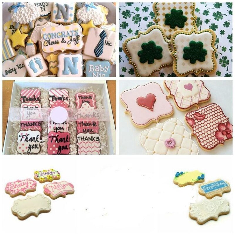 3 Stks/set Zegen Frame Cookie Cutter Pastry Extra Fondant Mold Rvs Cakevorm Decorating Gereedschap Bakken Accessoires