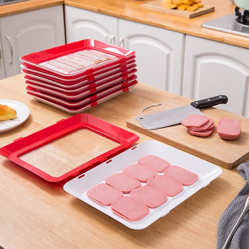 Plateau de conservation des aliments sous vide empilable
