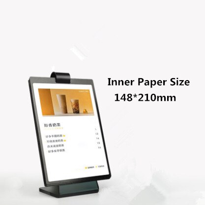 A5 And 100*200mm Double Sided Table Menu Card Sign Holder Ad Picture Photo Frames Advertisement Display Menu Paper Holder Stand: Black A5