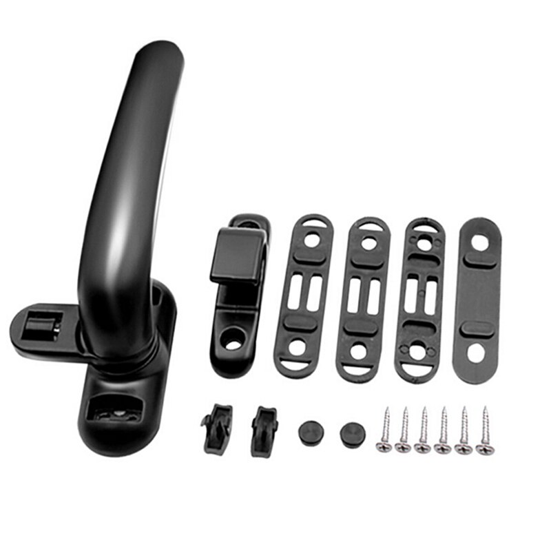 Aluminum Alloy Window Handle With Lock Inner Flat Open Inner Open Curtain Timber Casement Window Sliding Door Handles Hardware
