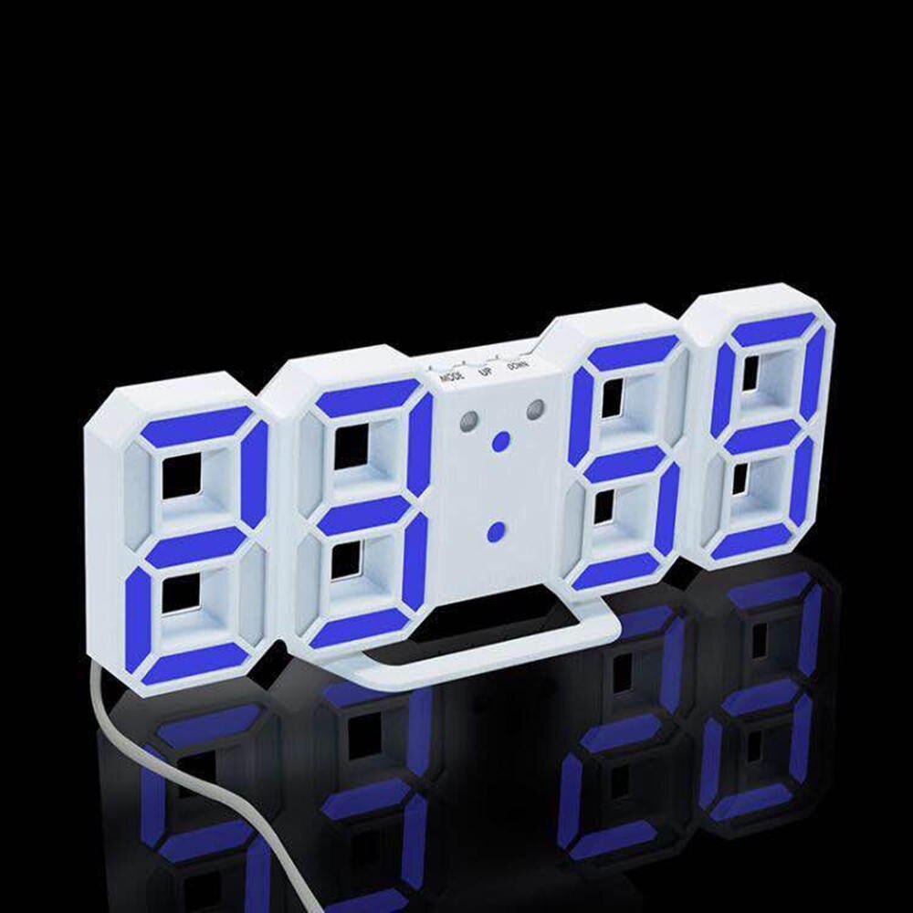 Reloj de pared LED 3D, despertador Digital moderno para mesa de casa, escritorio, sala de estar y oficina, luz de despertador de 24 o 12 horas