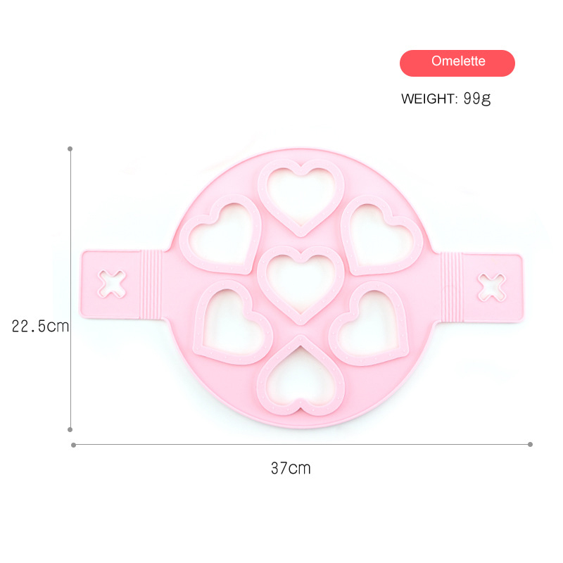 Moule à alvéoles, œufs en Silicone, 1 pièce, antiadhésif, crêpes, œufs en anneau, omelettes, cuisson, cuisson, moules en anneau, offre spéciale: pink heart