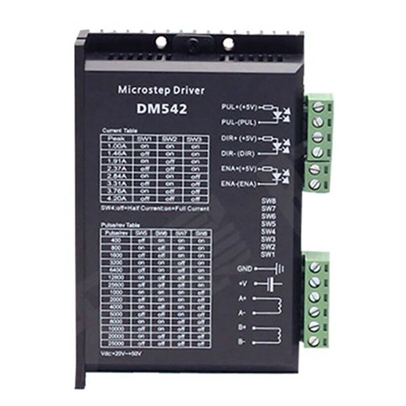 2Pcs DM542 Stepper Motor Controller 2 Phase Digital Stepper Motor Driver for 57 Series Motor