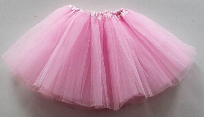 Falda de tutú para niñas, falda translúcida de hilo de red de 3 capas, hermoso color, falda de baile, falda deportiva barata para niñas, 1 unidad: Rosa