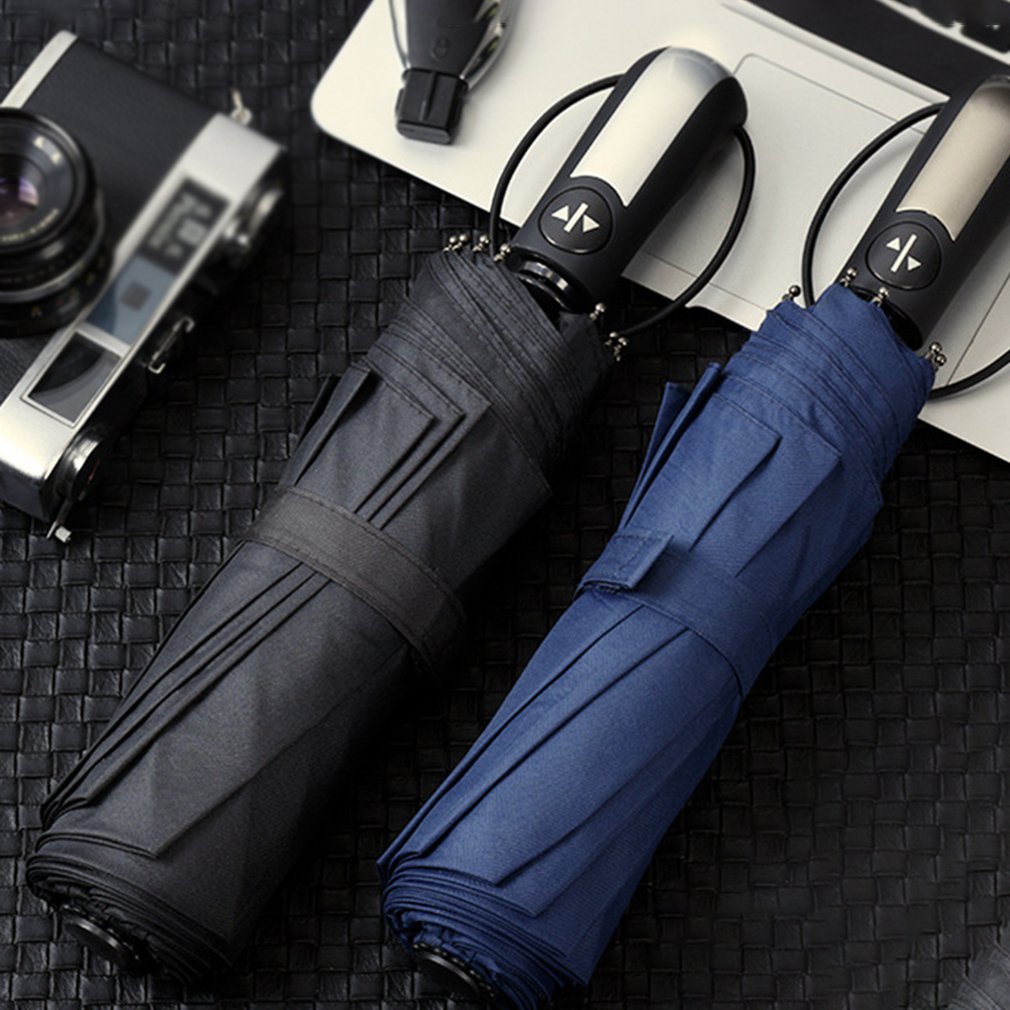 Ultra-light Fully Automatic Prevent Wind Rain Three-fold 10 Ribs Foldable Portable Practical Windproof Umbrella