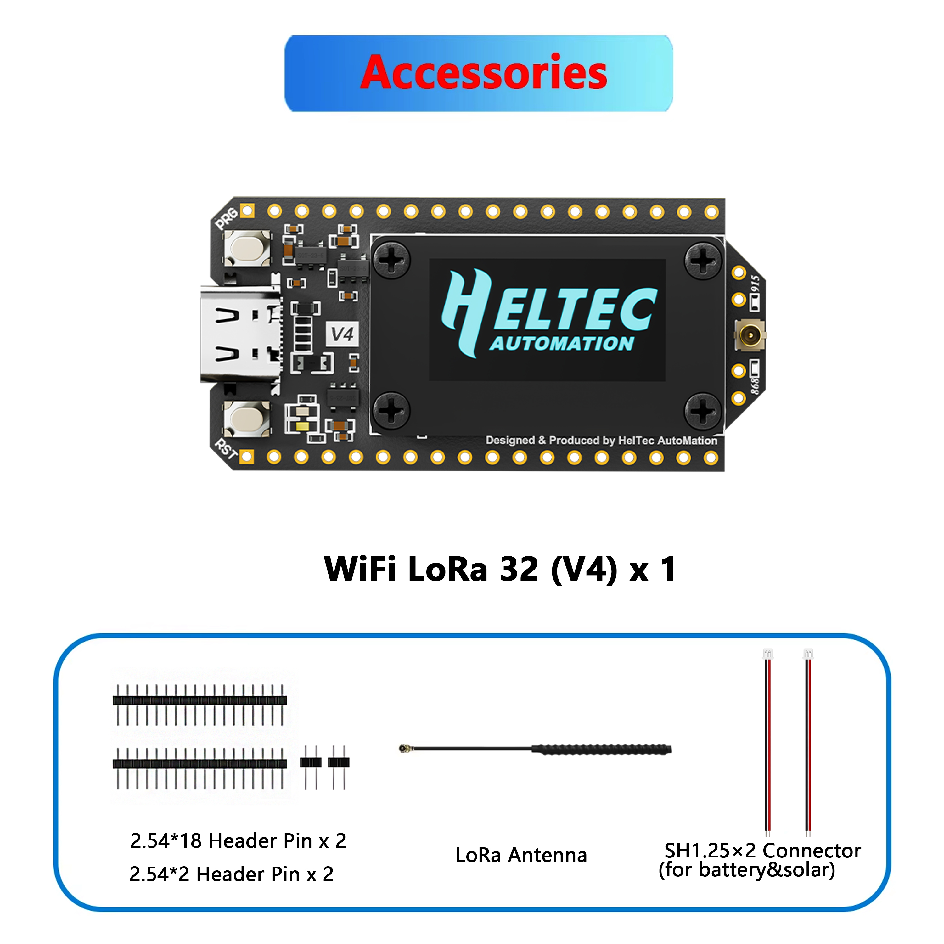 Aktualisierung wlan lora 32(v4)  esp 32 s 3+sx1262 ble lora-knoten, meshtastic- und lorawan-kompatibel , 28 dbm sendeleistung: Schwarz