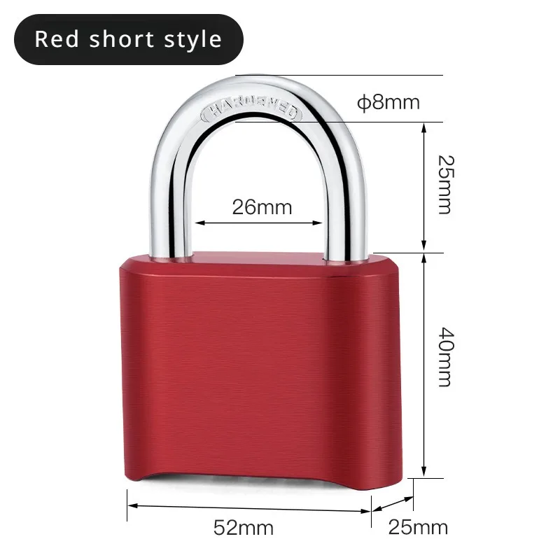 4-Digit Number Combination Padlock Waterproof Strong Hardened Suitable for Indoor Outdoor Fence Door Sturdy Password Code Locks: Red