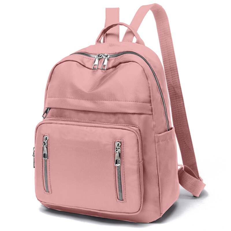 Mochila negra Oxford para mujer, mochila escolar rosa para niña, mochila de viaje de , bolsos: Pink