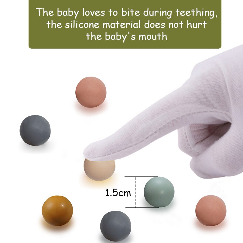 Tænder træskramler legetøj baby ammearmbånd silikone vedhæftning baby småbarn armbånd ammende legetøj