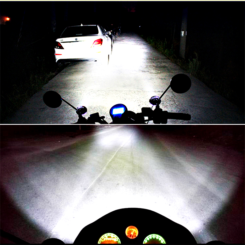 Faros LED de 12V para motocicleta, luces de espejo lateral de conducción para motocicleta, foco de trabajo con interruptor, 2 uds.