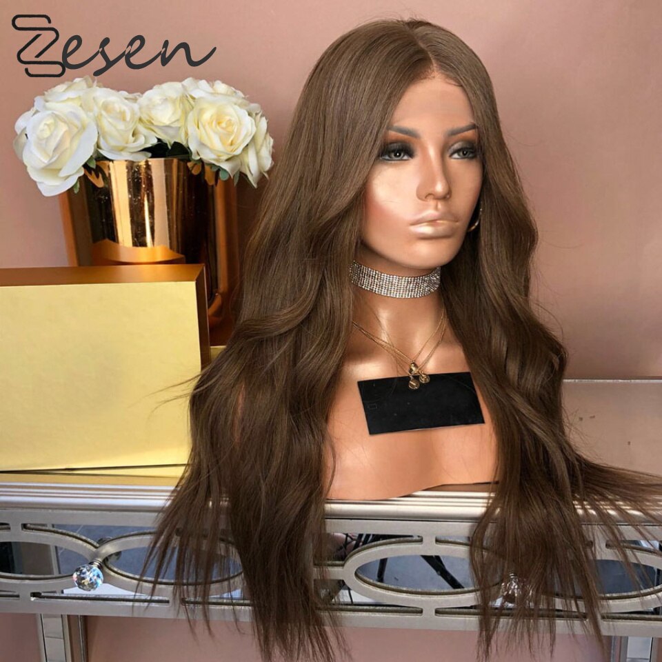 Body Wave Synthetic Lace Front Wig With Baby Hair Straight Middle Part Lace Wigs For Women High Temperature Fiber Daily Wear: #4 / 26inches