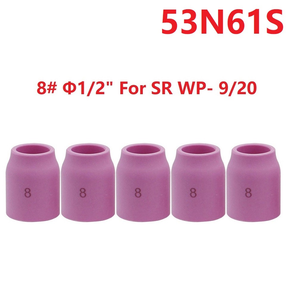 5pcs Ceramic Gas Lens Cup 53N61S #8 1/2\\\\\\\" TIG Welding Torch WP-9/20 WP-17/18/26