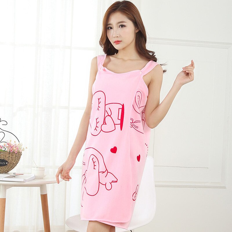 Multi Use Slips Dress Lovely Printing Can Be Wear Bath Towel Sleepskirt Beauty Salon Sweat Steam Summer Bath Towel Home Dress