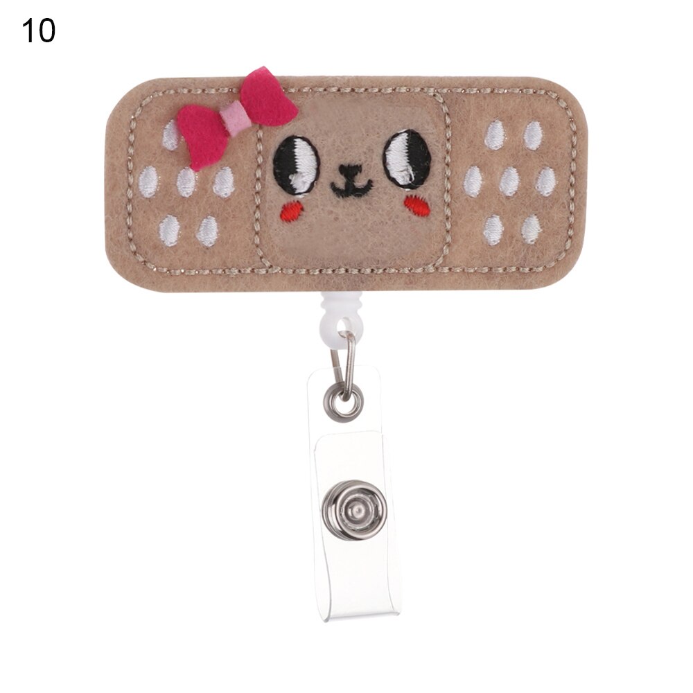 1pc klud sygeplejerske udtrækkeligt badge pull spænde hjul clip sød tegning bandage stil studerende id-kort badge holder: 10