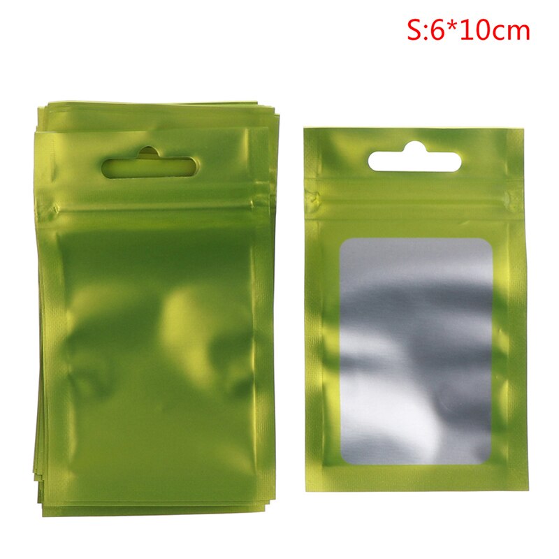 20Pcs/Pack Matte Zip lock Plastic Bag Aluminum Foil Hologram Food Pouch Small Water Proof Zipper Reclosable Pouches 3 Size: GNS