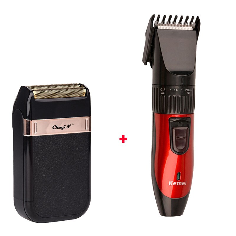 Oplaadbare Elektrische Tondeuse Trimmer Baard Snijder Men′s Scheermes Vergeldende Enkele Blade Mini Scheerapparaat Salon Kapper Tool: Suit 2