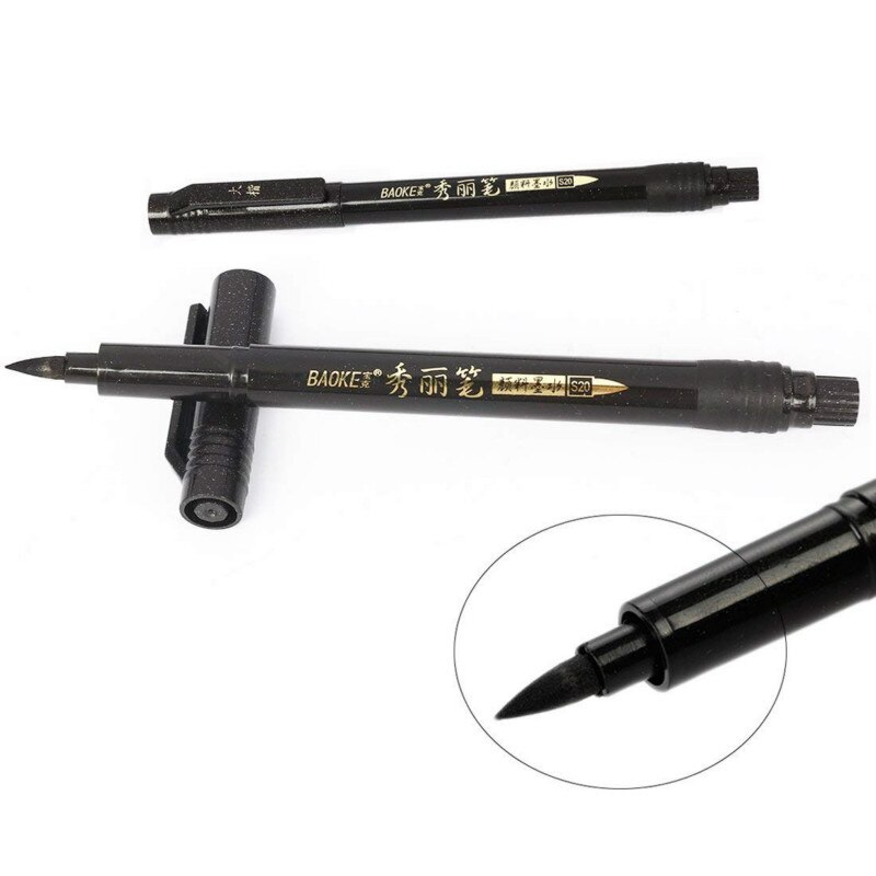 Pluma de caligrafía para escribir a mano, rotuladores de tinta negra, rotuladores de arte