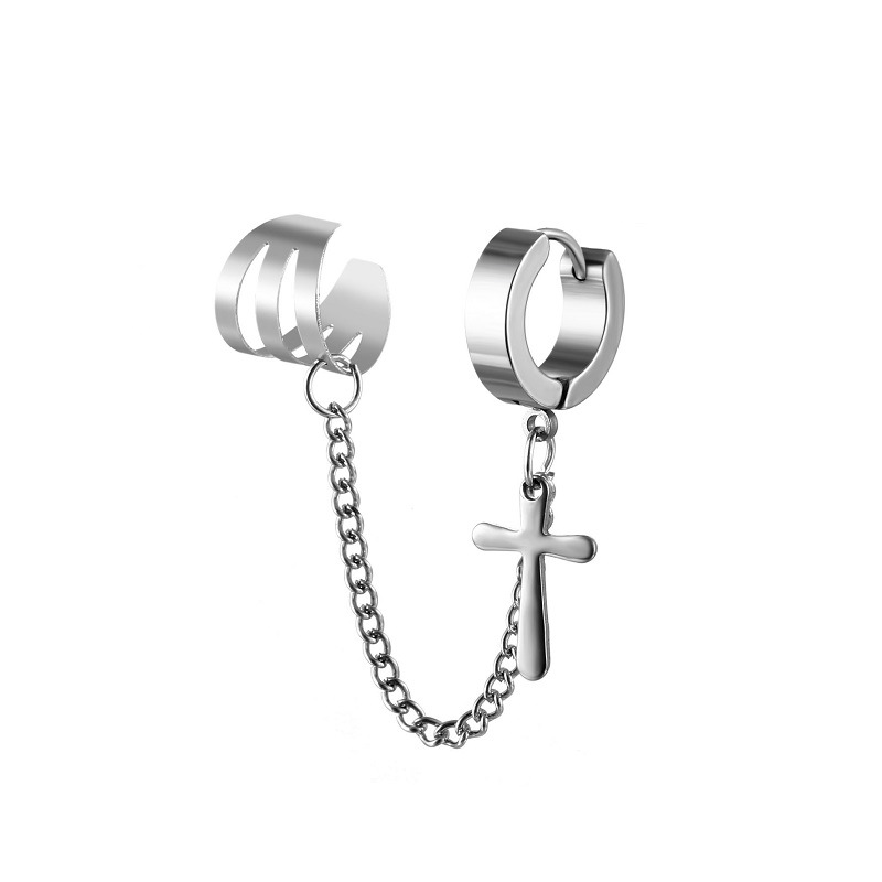Boucles d'oreilles en alliage de Zinc pour hommes et femmes, 1 pièce, bijoux Cool, Vintage, rétro, chaîne en métal: Style J-1pcs