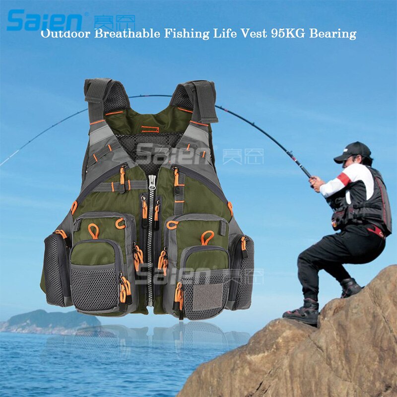 Paquete de chaleco de pesca con mosca tamaño ajustable para hombres y mujeres con malla transpirable, equipo de pesca de trucha, para pesca en Río al aire libre