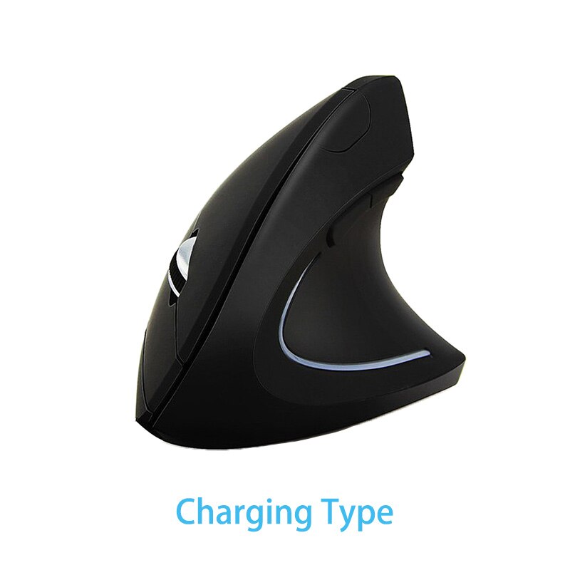Ratón Vertical inalámbrico con aleta de tiburón para juegos, Mouse Vertical con USB, ergonómico de escritorio para PC, portátil, oficina y hogar: Charging Type